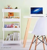 Multipurpose plastic kitchen trolley, 4-tier space-saving storage rack organizer with wheels, ideal for small spaces in homes and offices